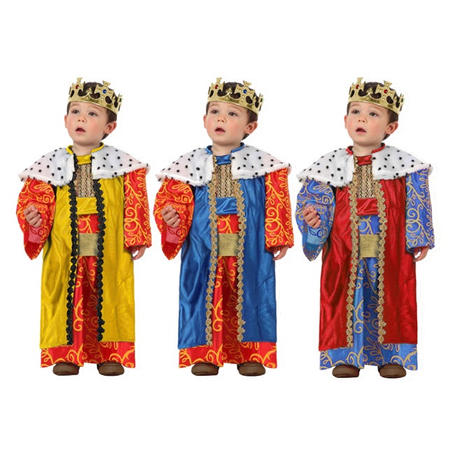 Vista delantera del disfraz de Rey Mago 3 colores en tallas 0-6 a 0-6 meses Rojo