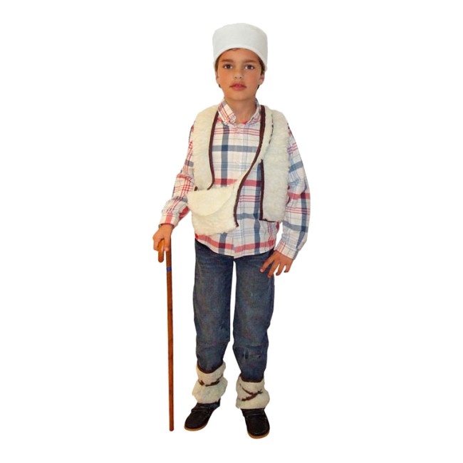 Vista principal del disfraz de pastor infantil en talla 3 a 4 años