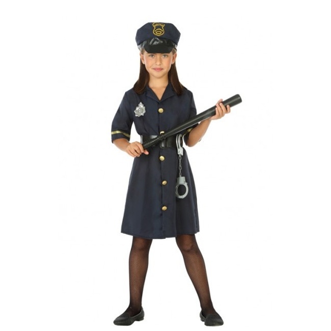 Premio toque Agente Disfraz de policía azul para niña por 17,00 €
