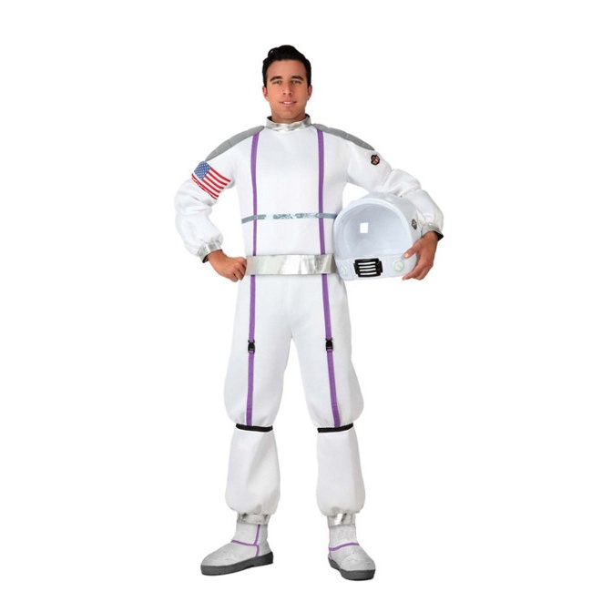 Vista delantera del disfraz de astronauta disponible también en talla XL