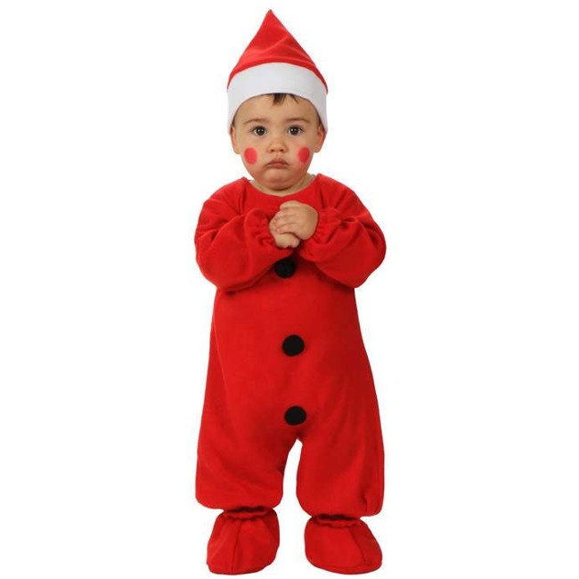 Vista principal del disfraz de Papá Noel con gorro en tallas 0 a 24 meses