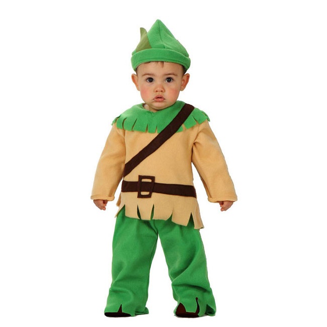 Vista frontal del disfraz de Robin Hood en tallas 0 a 24 meses