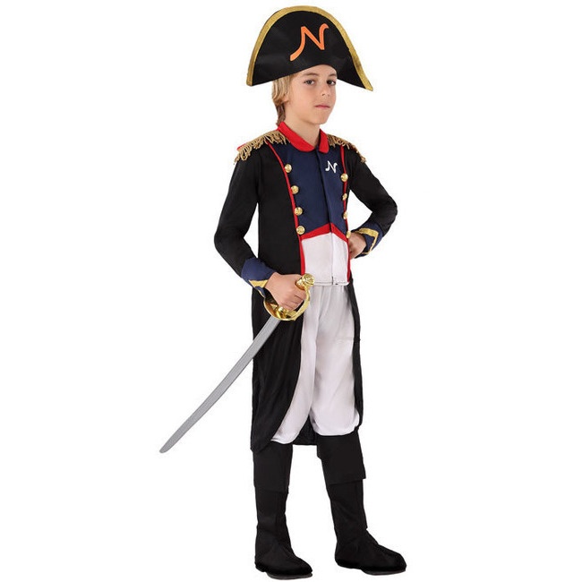 Vista principal del disfraz de Napoleón Bonaparte en tallas 3 a 12 años