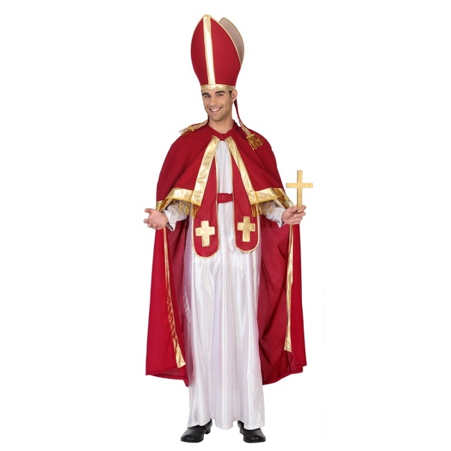 Vista frontal del disfraz de Papa en stock
