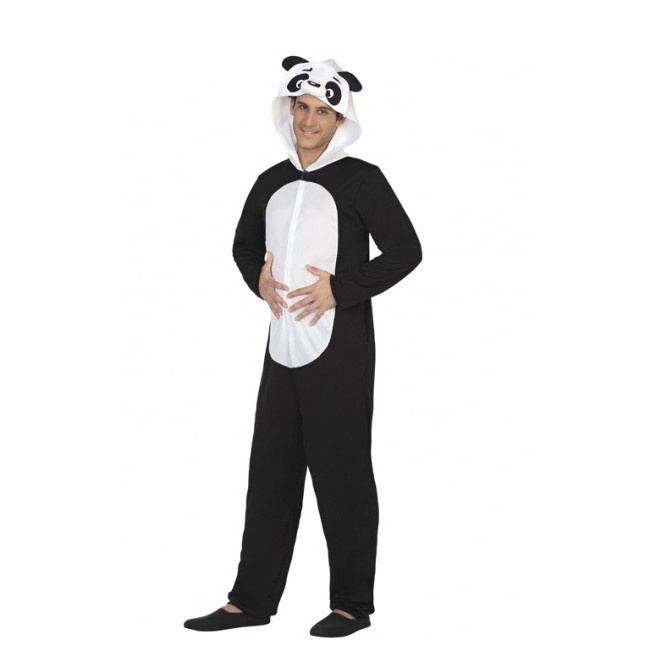 Vista delantera del disfraz de oso panda disponible también en talla XL