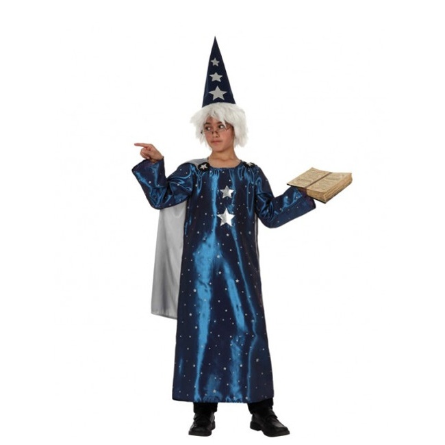 Vista principal del disfraz de mago Merlín en tallas 3 a 12 años