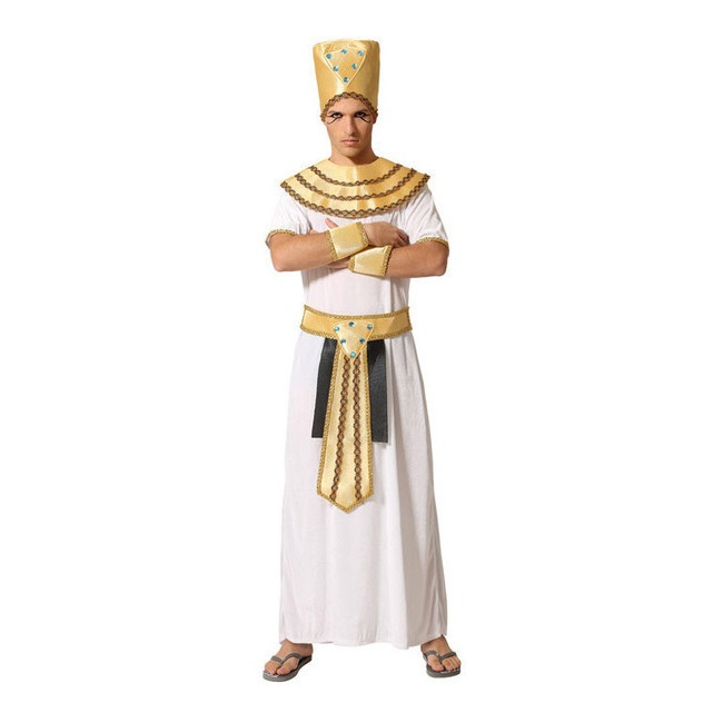 Vista principal del disfraz de faraón egipcio en stock