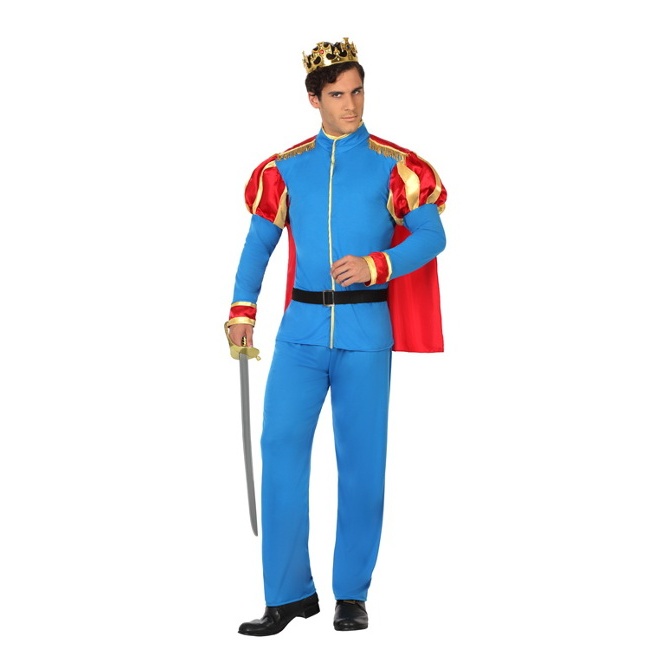 Vista principal del disfraz de príncipe azul disponible también en talla XL