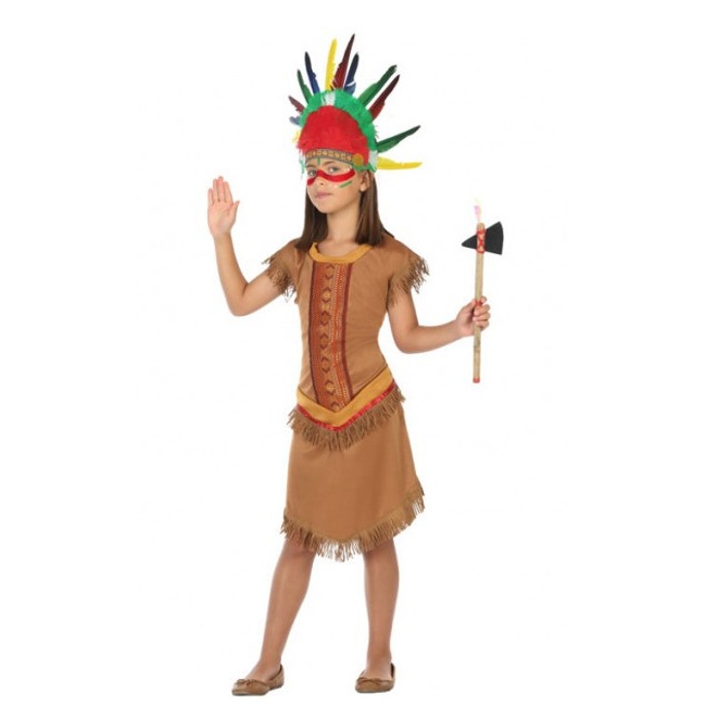 Vista delantera del disfraz de indio apache en tallas 3 a 12 años