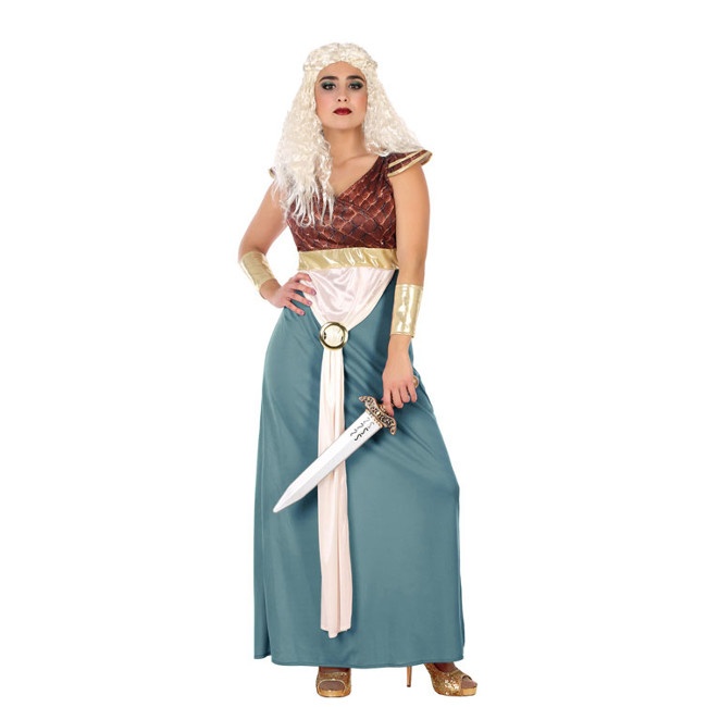 Vista principal del disfraz de reina medieval Daenerys en stock
