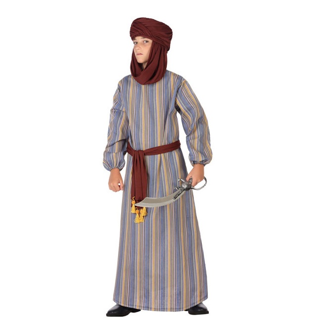 Vista delantera del disfraz de árabe del desierto en tallas 3 a 12 años