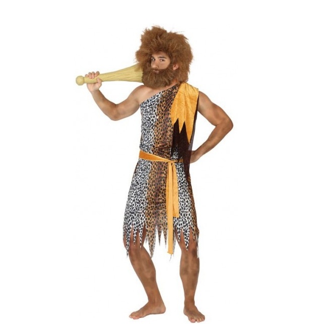 Vista frontal del disfraz de cavernícola Neandertal disponible también en talla XL