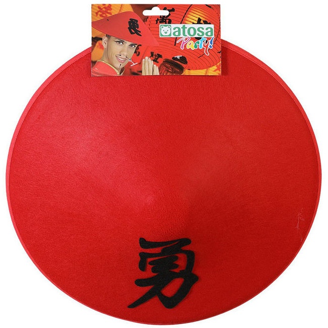 Foto detallada de sombrero de chino color rojo - 34 cm