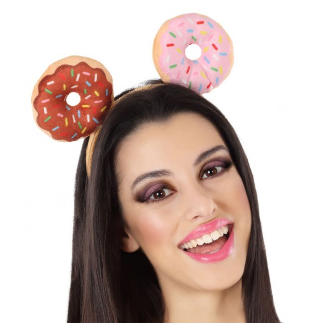 Vista frontal del diadema de Donuts en stock