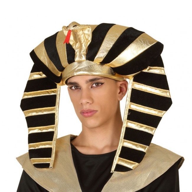 Vista delantera del tocado de faraón egipcio - 56 cm en stock