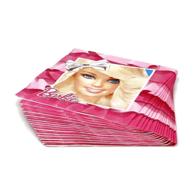 Foto detallada de servilletas de Barbie rosa de 16,5 x 16,5 cm - 15 unidades