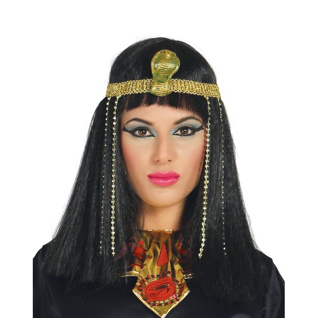 Vista principal del peluca de egipcia en stock