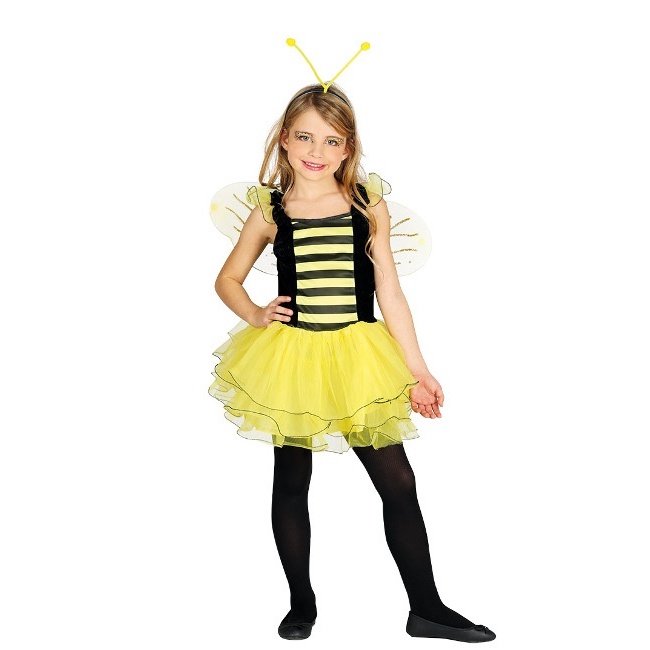 Vista principal del disfraz de abeja en tallas 5 a 12 años