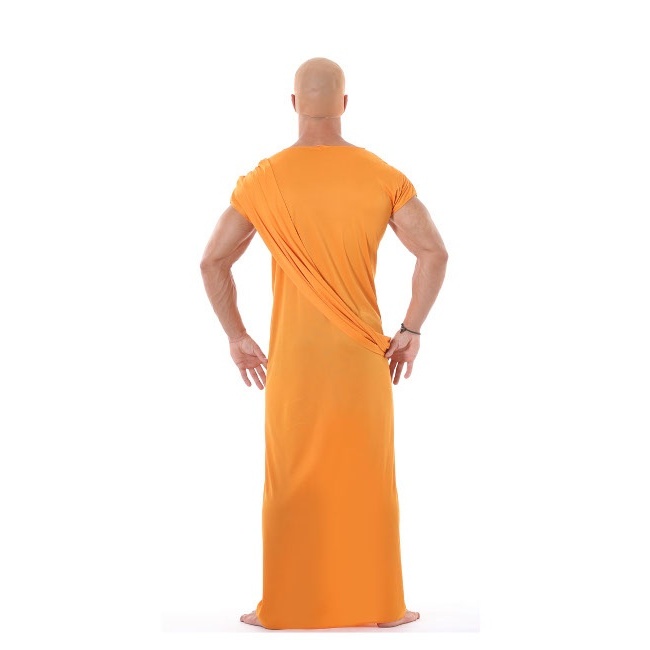 Foto lateral/trasera del modelo de monje budista