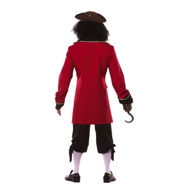 Foto lateral/trasera del modelo de capitán pirata elegante