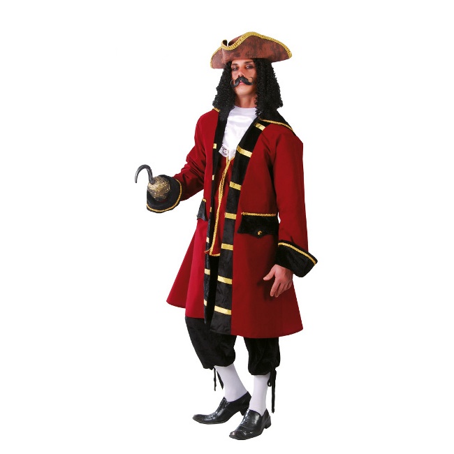 Vista principal del disfraz de capitán pirata elegante
