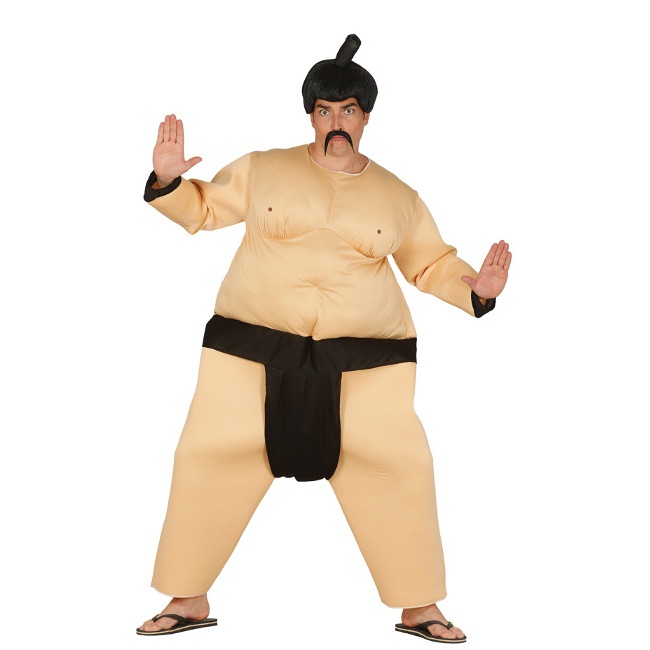 Vista delantera del disfraz de sumo en stock
