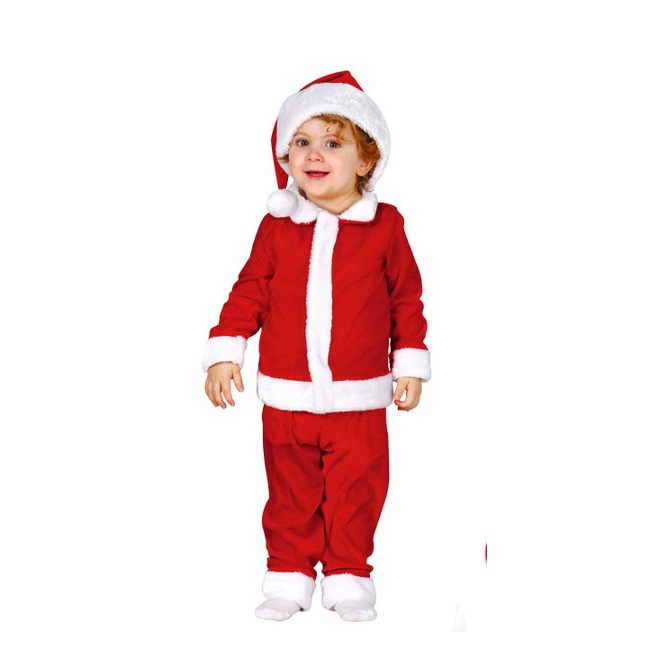 Vista principal del disfraz de Papá Noel navideño en tallas 6 a 24 meses