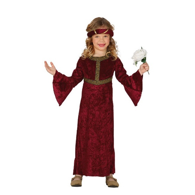 Vista principal del disfraz de dama del Renacimiento en tallas 5 a 12 años