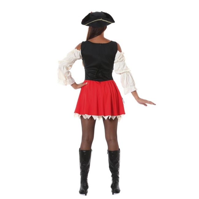 Foto lateral/trasera del modelo de pirata bucanera