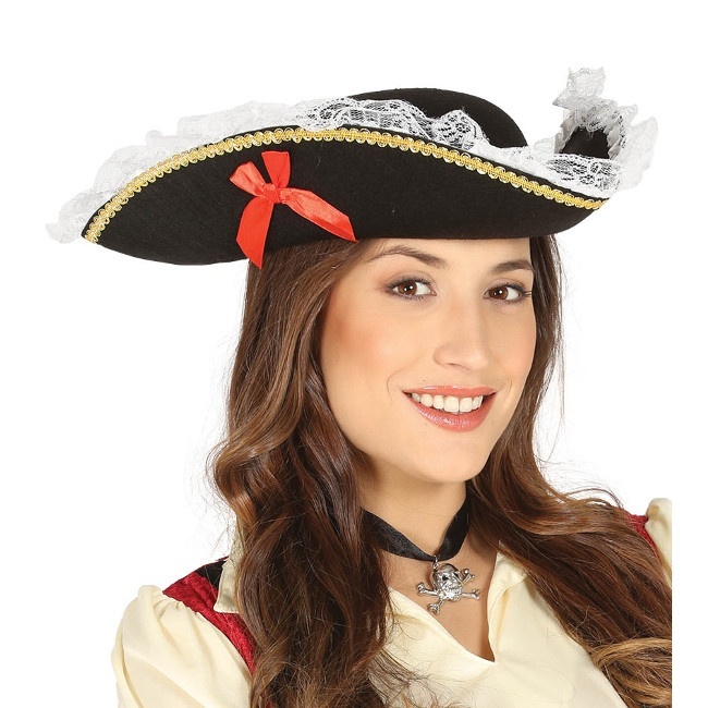 Vista principal del sombrero pirata en stock