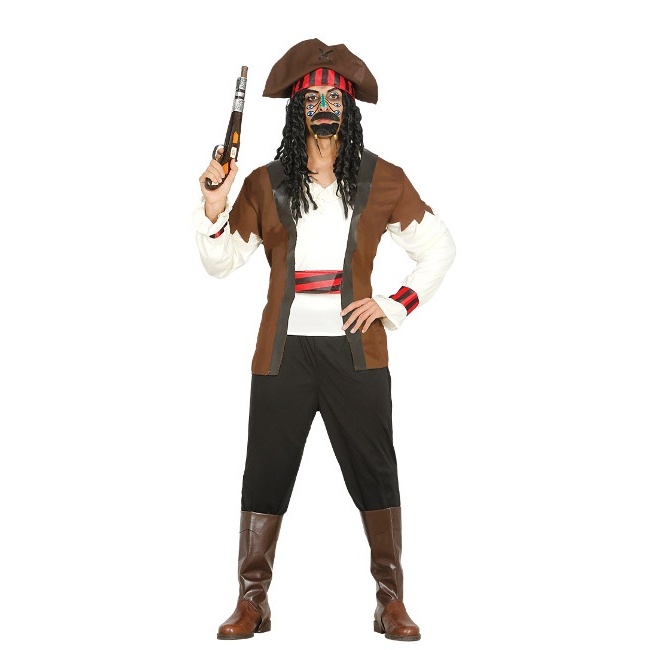 Vista principal del disfraz de pirata Morgan en stock