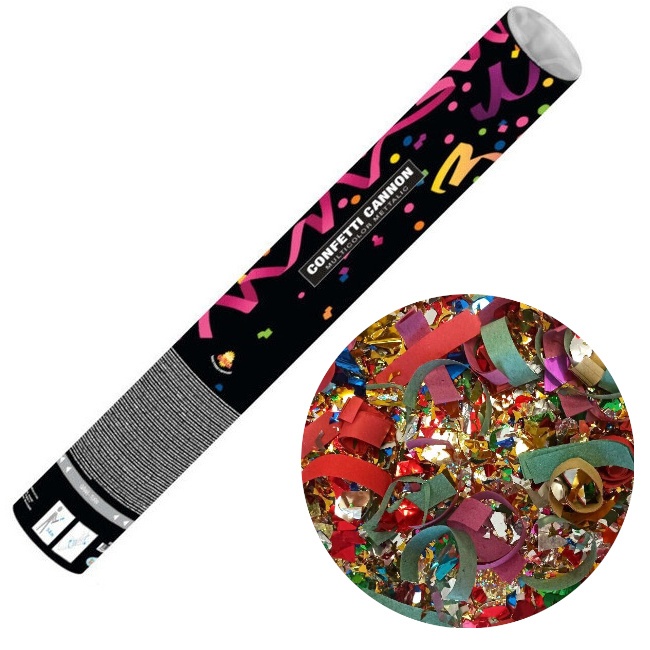 Pack 3 Confetti Cotillon Cañon Lanza Humo Colores 40cm