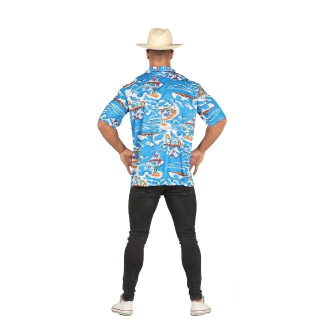 Foto lateral/trasera del modelo de Camisa hawaiana