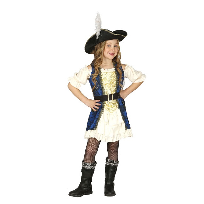 Vista principal del disfraz de pirata elegante en tallas 5 a 12 años