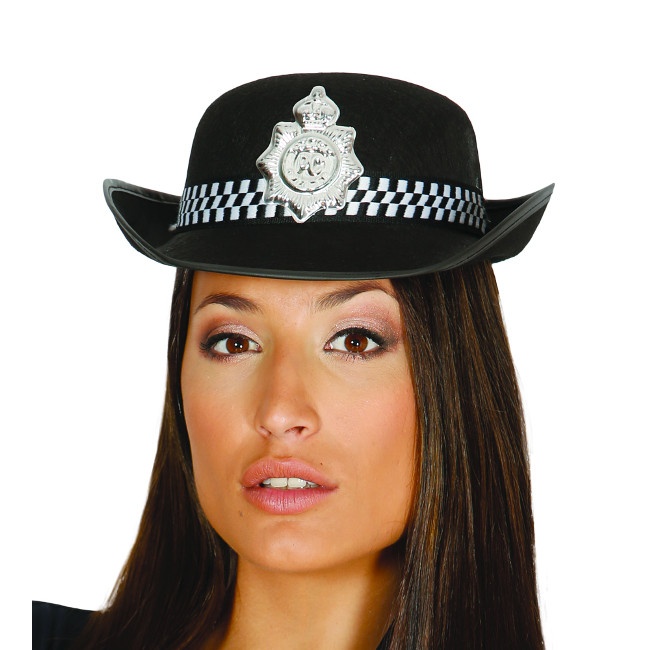 Vista delantera del sombrero de policía - 55 cm en stock