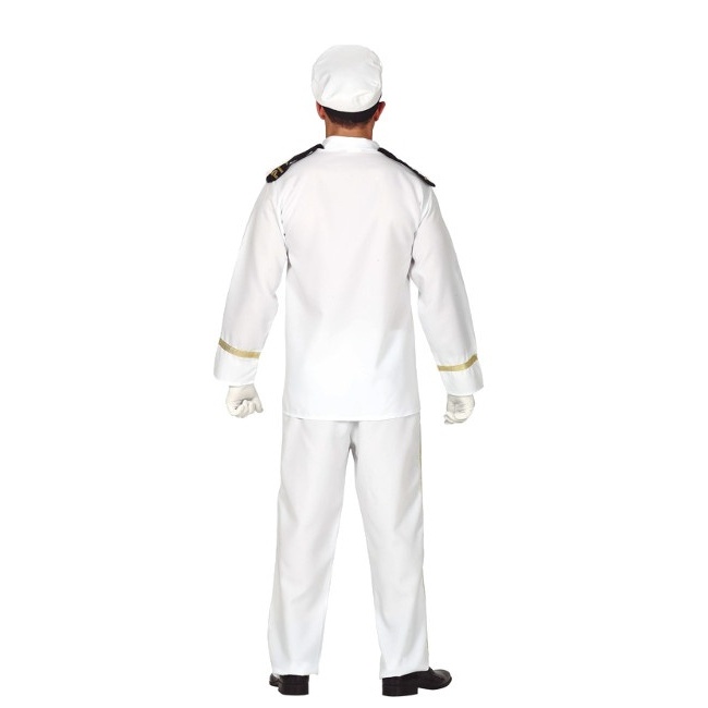 Foto lateral/trasera del modelo de capitán marinero