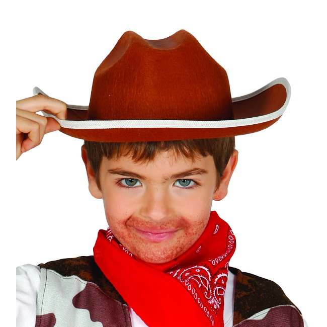 Vista principal del sombrero marrón de vaquero en stock