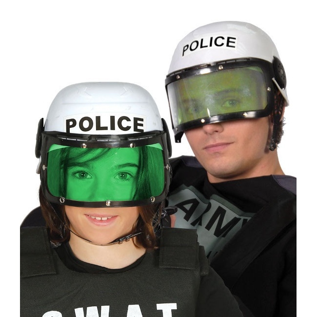 Vista principal del casco de policía antidisturbios - 58 cm en stock