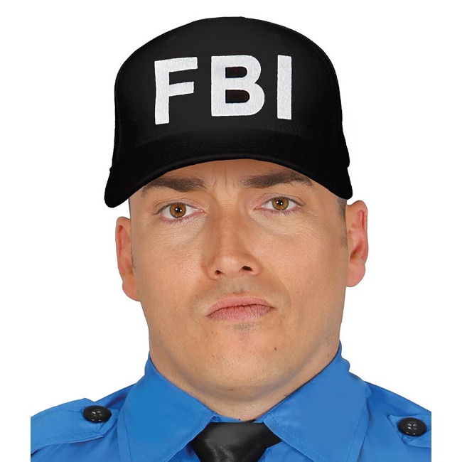 Vista principal del gorra de FBI negra - 62 cm en stock