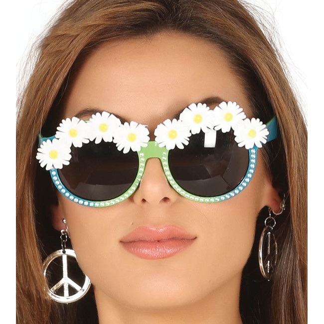 Sábana Esta llorando Maestro Gafas hippies con flores y brillantes por 4,25 €