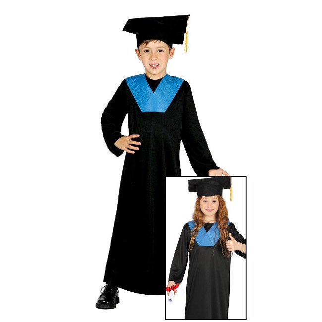 Vista principal del disfraz de graduado en tallas 3 a 9 años