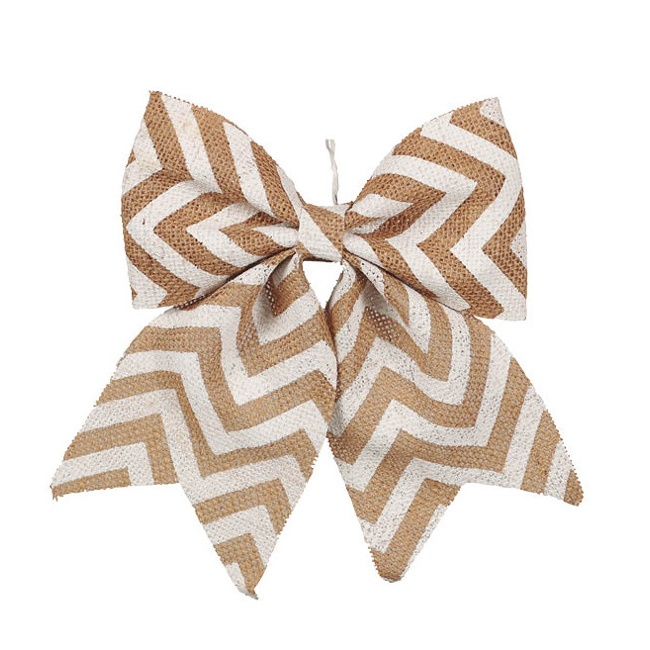 Adorno para el árbol a rayas blancas con forma de lazo de 23 cm por 1,00