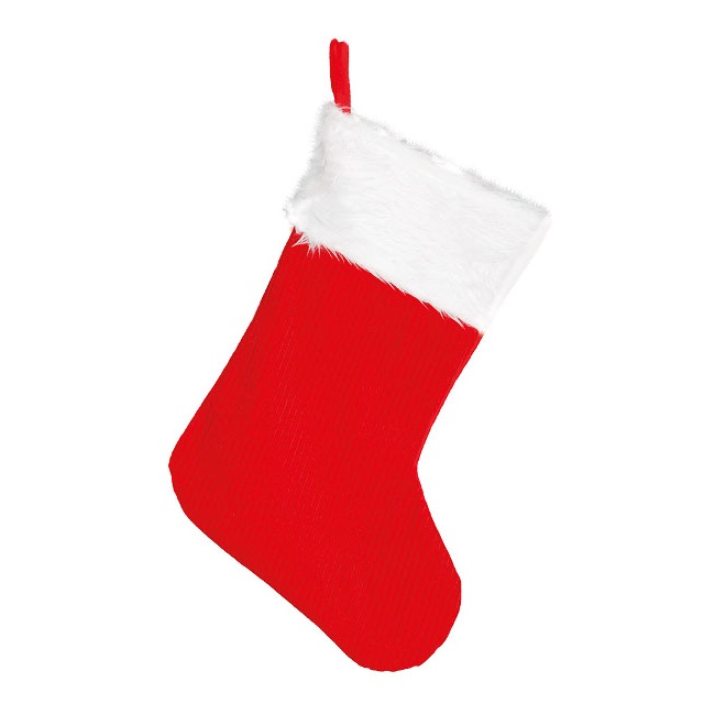 Vista delantera del calcetín de Santa Claus de 36,5 cm en stock