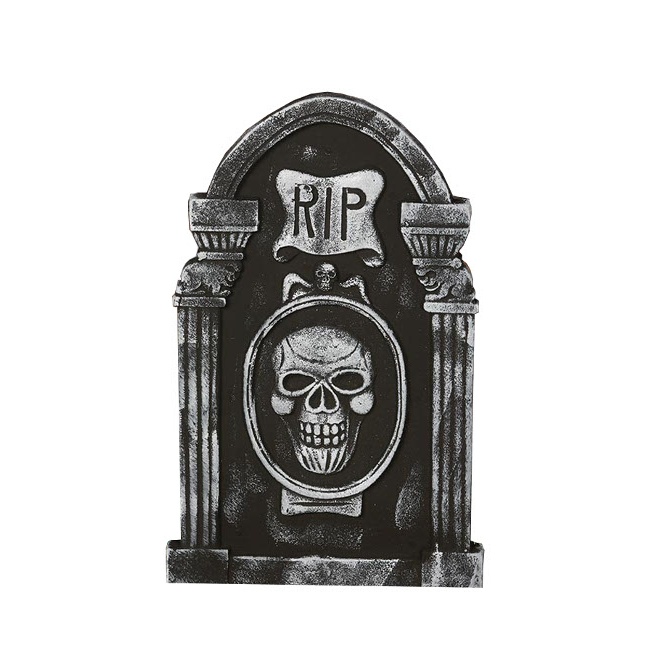 Vista frontal del lápida decorativa