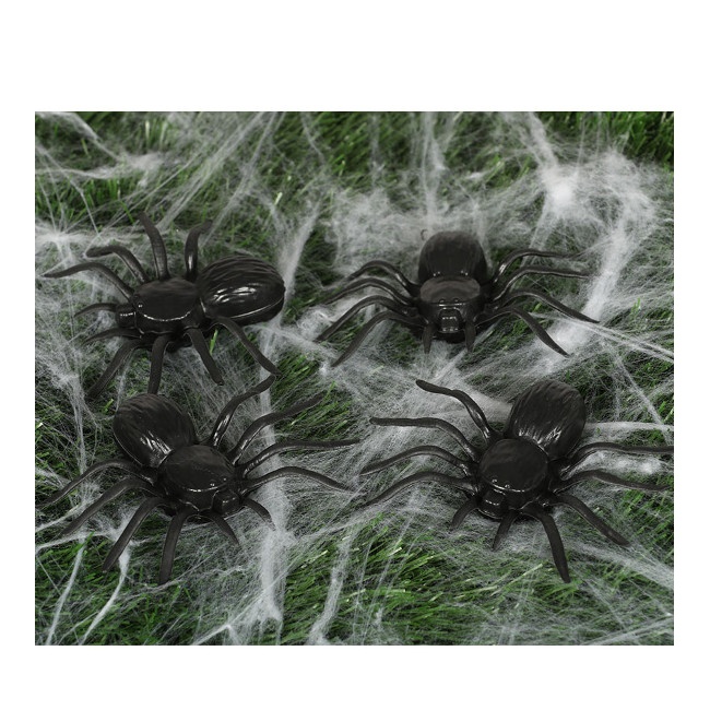 Vista principal del arañas negras de 10 cm - 4 unidades en stock