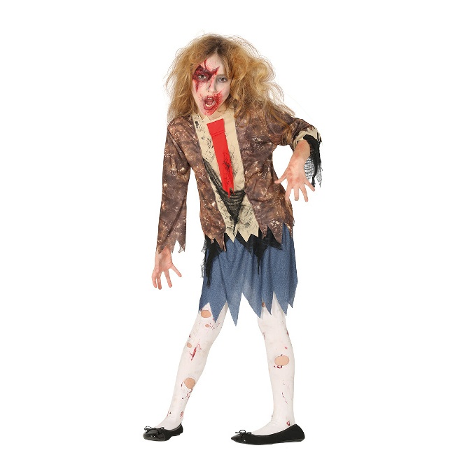 Vista principal del disfraz de zombi hambriento en tallas 5 a 9 años