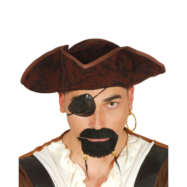 Vista delantera del sombrero pirata de tela - 57 cm