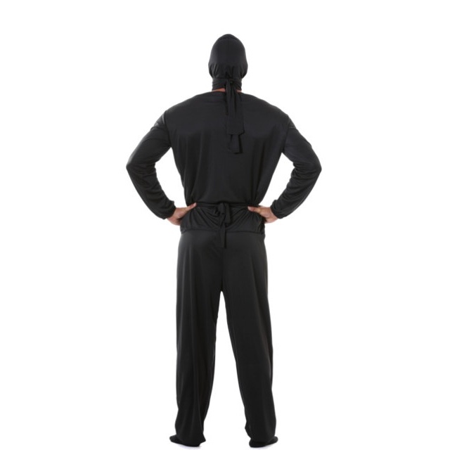 Foto lateral/trasera del modelo de ninja negro