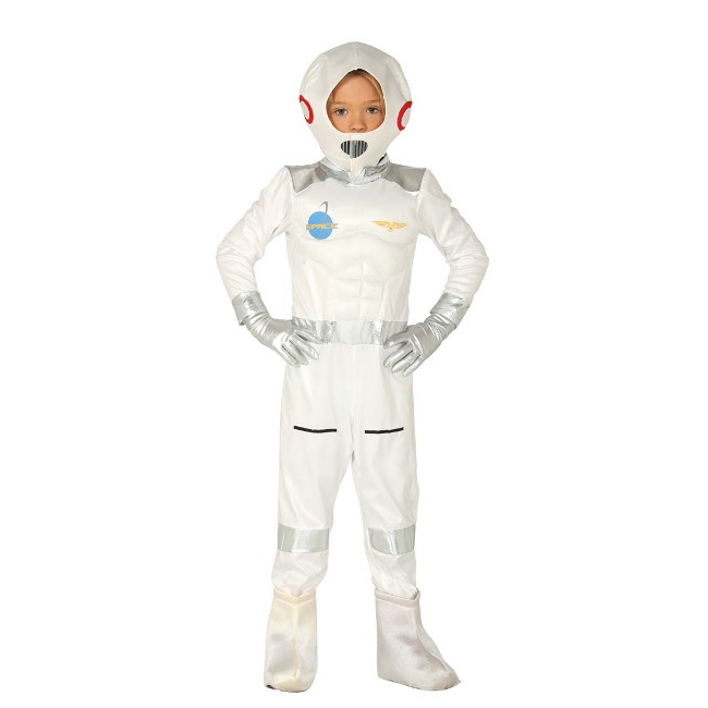 Vista delantera del disfraz de astronauta infantil en tallas 5 a 12 años