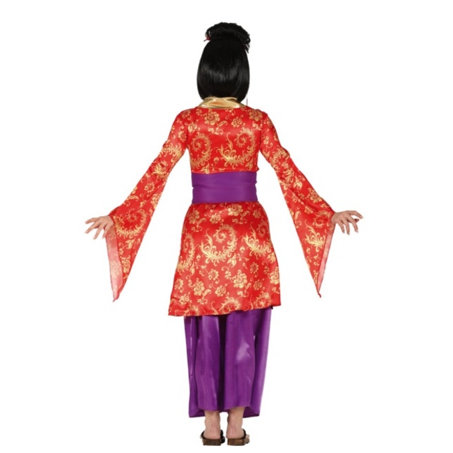 Foto lateral/trasera del modelo de geisha tradicional